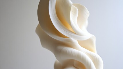 Wall Mural - Abstract White Sculpture with Textured Surface