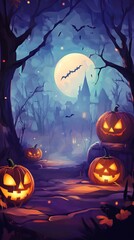 Wall Mural - Halloween concept card design