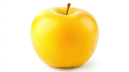 Wall Mural - A Single Yellow Apple Isolated on a White Background