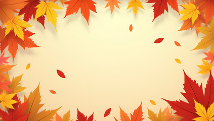 Wall Mural - autumn background with leaves