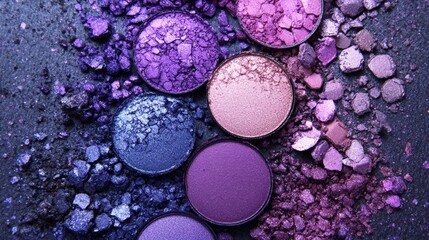 Canvas Print - A collection of makeup palettes with purple and pink colors