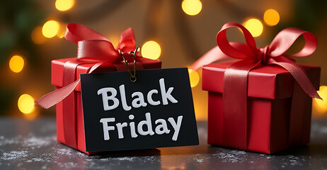 Wall Mural - Black Friday message for sales season in november and holidays 