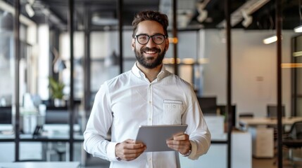 Sticker - The Smiling Man with Tablet