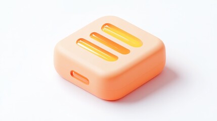 Wall Mural - A compact, orange gadget case with three slots, possibly for earbuds or small tech devices.