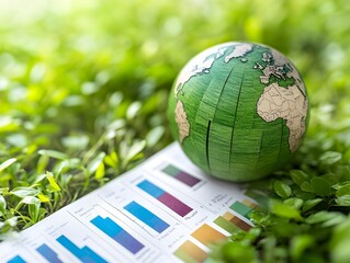 Paper Chart Detailing Corporate Strategies for Reducing Carbon Emissions and Tracking ESG Reporting Compliance