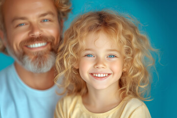 Smiling father and daughter share a joyful moment indoors