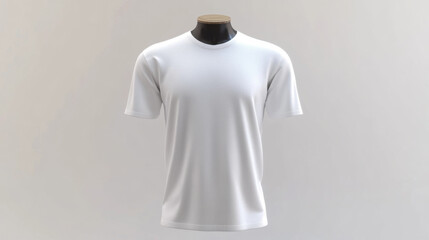 Wall Mural - White T-shirt on mannequin isolated on white background