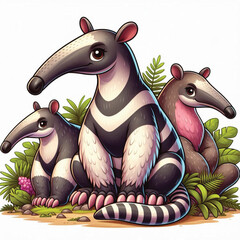 Cute Anteater Vector Cartoon illustration