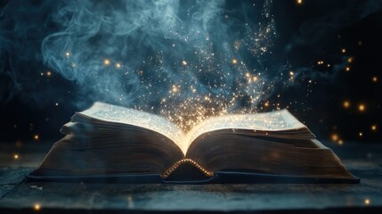 Magic Book with Glowing Sparks