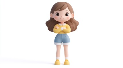 Poster - A cute, animated girl character with a friendly pose and casual outfit.