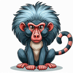 Sticker - Cute Baboon Vector Cartoon illustration