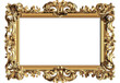 © Designar-Dive - Ornate gold frame with baroque details, white background with copy space