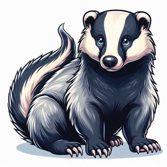 Cute Badger Vector Cartoon illustration