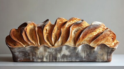 Wall Mural - A Loaf of Crusty Bread with a Unique Shape and Texture