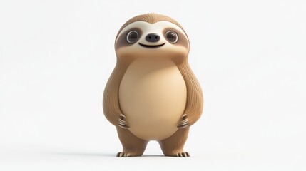 A cute, cartoonish sloth with a friendly expression.