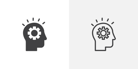 Poster - Realization icon in black filled and outlined style