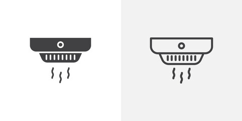 Poster - Smoke detector icon in black filled and outlined style