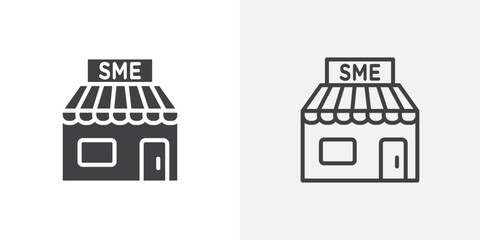 Poster - SME icon in black filled and outlined style