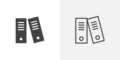 Poster - Binder icon in black filled and outlined style