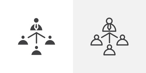 Poster - Department head icon in black filled and outlined style