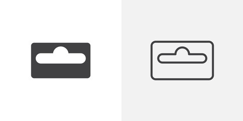 Poster - Euro hook icon in black filled and outlined style