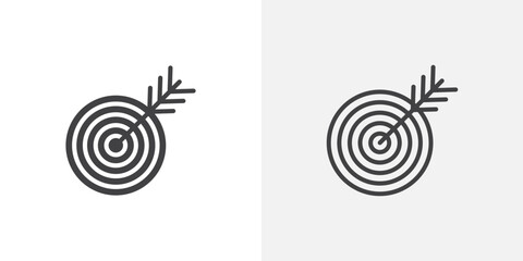 Poster - Goal setting icon in black filled and outlined style