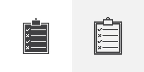 Poster - Guidelines icon in black filled and outlined style