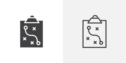 Poster - Planning icon in black filled and outlined style