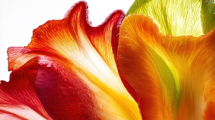 Wall Mural - Close-up of Multicolored Flower Petals with Backlighting