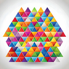 colorful triangles on white background geometric