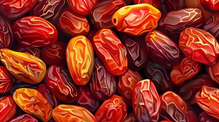 Wall Mural - Dried dates fruits. Date fruits concept. Background of dried fruits. Vector illustration.