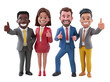 © Anastasia Knyazeva - 3D business team thumbs up PNG for teamwork and corporate success