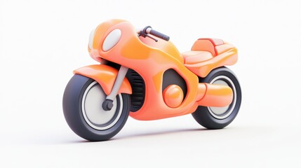 Canvas Print - A stylized orange motorcycle with a sleek design, showcasing modern aesthetics.