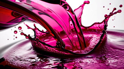 Canvas Print - Dark pink liquid close-up