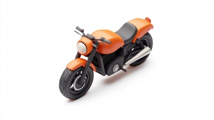 Canvas Print - An orange motorcycle with a sleek design, ideal for leisure and transportation.