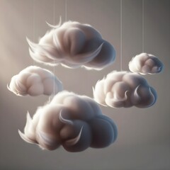 
Scenic white clouds atmospheric on transparent backgrounds 3d render png