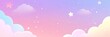 © AminaDesign - A soft pastel background adorned with fluffy clouds and twinkling stars creates a whimsical and serene atmosphere that deeply inspires tranquility, calmness, and a sense of wonder in the viewer