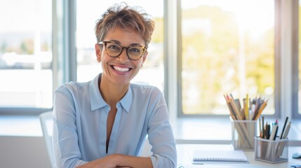 Wall Mural - The Woman at Office Desk