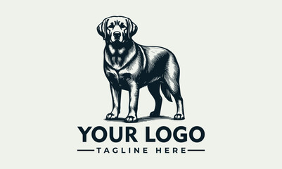 Wall Mural - Labrador Retriever logo standing with a calm expression illustration vector