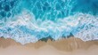 © Lasvu - Summer Beach Aerial View with Blue Waves and White Foamy Shore