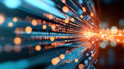 Wall Mural - A close up of a computer screen displaying a data transfer in progress, highlighting the rapid and efficient transfer of information across networks.