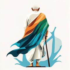 Wall Mural - 2nd October- gandhi jayanti vector  illustration.vector