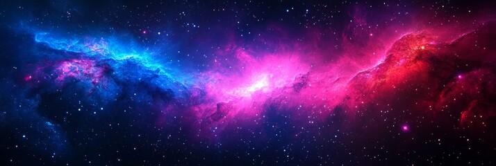 Wall Mural - this stunning image captures the ethereal beauty of a cosmic nebula, showcasing vibrant hues of pink