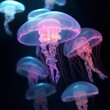 © Kan - 8. Exotic underwater scene with a jellyfish swarm, colorful and unique with a beautiful glow