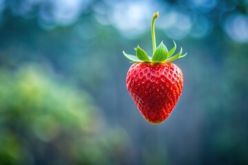 Red ripe strawberry on isolated background Aerial, summer, antioxidants, vitamin C, background, close-up, juicy, fresh, agriculture, food, red, dessert,ripe, refreshment, delicious