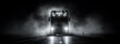 © GreenOptix - black and white truck image, close-up of truck, night road