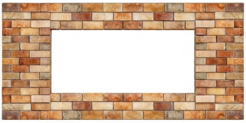 Wall Mural - Abstract geometric block pattern with brick frame on white background