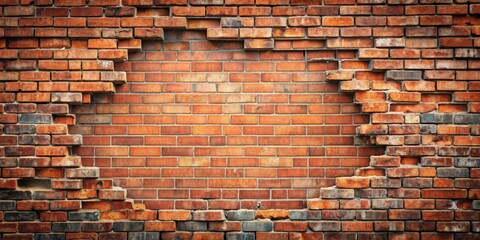 Wall Mural - A broken brick wall with space for text