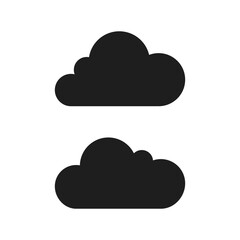 Wall Mural - cloud flat silhouette icons on white background vector illustration