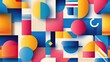 © Sumet - Vibrant geometric patterns featuring circles, squares, and dynamic colors for modern design projects and creative backgrounds.